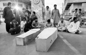 Conveyor belt of dead bodies